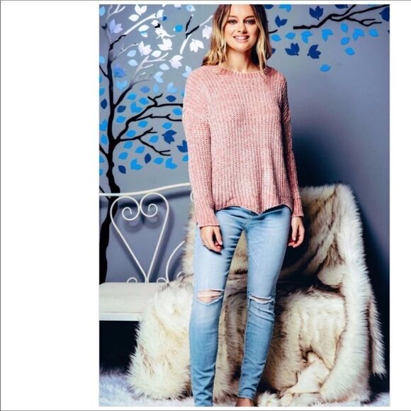 COPY - chunky Knit Chenille Sweater with Scalloped Hem - Picture 7 of 10